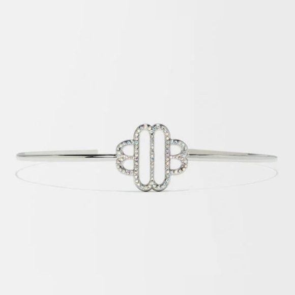 NWT MAJE Clover Logo Silver Headband - Picture 1 of 5